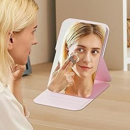 Agabani Folding Travel Mirror - Compact Makeup Mirror for Purse, Desk or Bag - Slim Portable Mirror for Quick Beauty Touch Ups - Great for Women, Girls, Makeup Artists and Daily Use (Pink)-picture-47