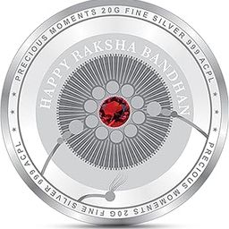 Precious Moments BIS Hallmarked Happy Raksha Bandhan (Rakhi) 999 Pure Silver Coin by ACPL available in 10,20,50,100 gram.-image-19