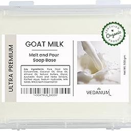 Vedanum Melt and Pour Soap Base Goat Milk Ultra Premium 500 g Pack of 1 SLES SLS Paraben Free Organic Vegan Ingredients-image-4