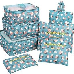 SKVM travel organizer 7 in 1 Nylon Travel Laundry Cosmetics Makeup Bags Organizer Packing Cubes with Shoe Bag-picture-10