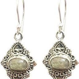 Silvertree925 Fashionable labradorite earring in PURE Sterling Silver(ST753)-image-94