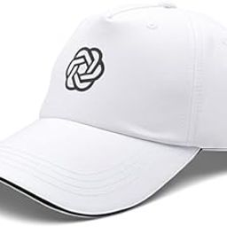 Classic Baseball Cap, White with Grey Logo, Polyester Blend, Adjustable Strap, Waterproof, Baseball Cap for Men and Women, Caps Men for All Sports Cap for Men Women Unisex-picture-3