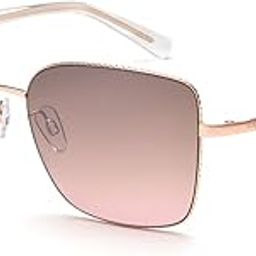 100% UV protected sunglasses | Large | Women | Gradient | Full-frame | Wayfarers | Frame: Golden Metal Lens: Brown Polycarbonate-picture-28