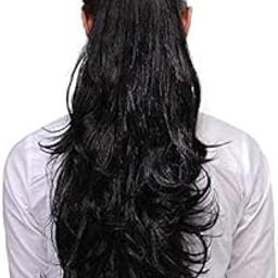 SANSH Synthetic Clutcher Ponytail Hair Extension – Instant Volume & Natural Look – Black-image-81