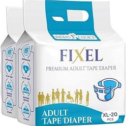 FIXEL Adult Tape Diapers for unisex, Extra Large size Combo Pack of 2, XL (40 PCS)-image-36