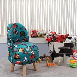 ShadowKart Wood Ottoman Kids Pouffe Stool for Small Baby Chair, Study and Dining, Playing Products, Cartoon Bedroom Chair, 14X14X26 Inch, Cars, Multicolor-image-96