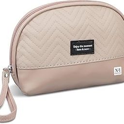 NFI essentials Makeup Pouch for Women, Cosmetic Bag, Semi-Circle Stylish PU Pouch for Makeup Accessories, Travel Pouch Vanity Kit Organiser Toiletry Bag Make up Pouch for Girls-12