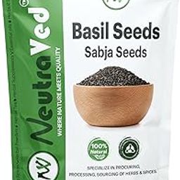NeutraVed Raw Basil Seeds 350g – Edible Sabja Seeds for Eating, Weight Loss & Detox – Natural, Unpolished, Rich in Fiber & Omega-3-image-42