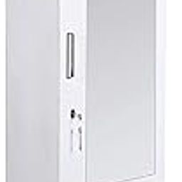 CASPIAN Engineered Wood Single Door Wooden Wardrobe (White) | Pre-Assembled Furniture with Dressing Mirror | Cupboard/Almirah for Bedroom Clothes Storage Organizer with 3 Shelves, Key Lock, Drawers-9