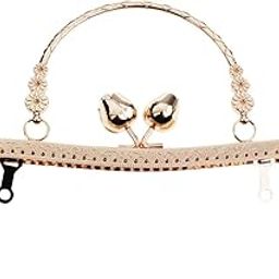 Metal Purse Bag Frame Kiss Clasp Lock with Handle DIY Crafts 20cm Light Gold | Womens Handbags & Bags |Handbag Accessories-44
