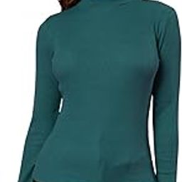 Solid Dark Green Women's Sweater-Polyester Blend, High Neck (10689)-image-58