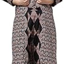 Women Dress Midi Printed Embellished Casual Wear A-Line | Cotton | Full Sleeve | Color Block-picture-1