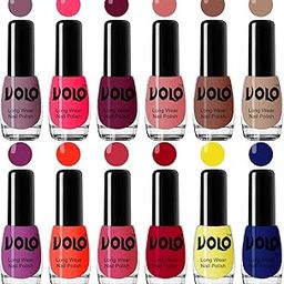 Volo Best Affordable Gloss Nail Polish Combo 12 Pcs Full Year Collection(Nude, Pink, Wine, Candy, Nude, Nude, Plum, Coral, Pink, Red, Yellow, Blue) 60 ML-image-67