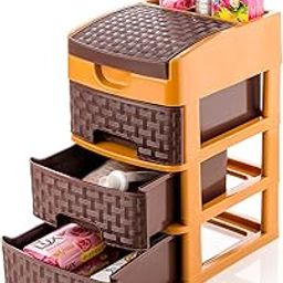 3 Layer Multipurpose Drawer Storage | Modular | Desk Organizer | Chests Box Drawer | For Office, Home, School, Colleges, Kids Room | Stomo Racks | Anti-slip | Durable | Brown-11