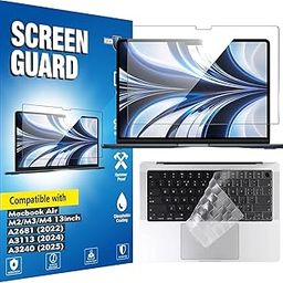 RGY Screen and Key Protector Compatible with Macbook Air 13.6Inch M4, M3, M2 Chip (2025-22) A3240, A2681, A3113 laptop Protection Film and keyguard | Key Skin | Key Cover- Clear-image-21