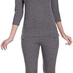 Full Sleeve Upper Vest for Women Thermal Top and Lower Thermal Top(Size-Large) Grey-image-23