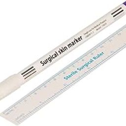 OTICA Skin Marker With Ruler Surgical Skin Marker Stencil Pen Tattoo Measure Ruler Set Tool (Pack of 3)-24