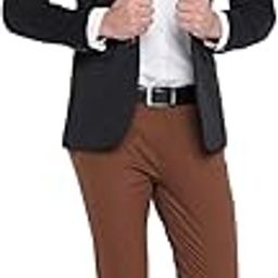 Men Black Solid Notched Lapel Blazer-image-51