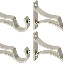 FAST AS04 Hard Guaranteed Colour Anodized Heavy Duty Curtain Rod Bracket/Support/Clamp for Window Curtains Rods Accessories 4pcs (Silver)-image-89
