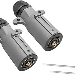MERISHOPP® 2 Pieces RV 7 Pin Trailer Plugs Premium Replaces Portable Wiring Plug|Motors|Motors-image-11