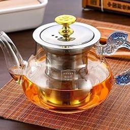 SOPTOOL High Borosilicate Glass Teapot with Stainless Steel Filter | Thickened Scented Tea Brewing Pot | Durable Clear Glass Kettle for Loose Leaf Tea (500 ML)-image-72