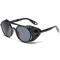 Unisex Retro Vintage Round Flap Non-Polarized Sunglasses (Vi-Sg-97575-Parent)-image-20