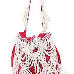 Women Red Embroidered Potli Bag-image-39