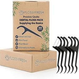 Sea7 Holdings FlossyFresh Biodegradable Dental Floss Picks | Plant-Based Oral Care | Eco-Friendly Tooth Flossers for Adults & Kids | Mint Flavour | Dentist Recommended (Pack of 50, Mint)-image-72