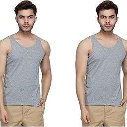 Men's Pure Cotton Ganga Plain Sports Vest (MSG02 PACK2 ART501_Black_Parent-image-59