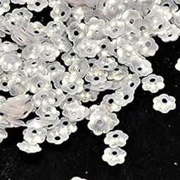 The Design Cart White Rainbow Flower Sequins (5 mm) (Pack of 100 Grams)- for Embroidery, Beading, Arts and Crafts-12