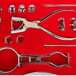 14-Piece Rubber Dam Kit for Dental Procedures – Includes 11 Clamps, Clamp Holder, Punch Plier, and Rubber Dam – Essential Dental Tools for Professional Use-14