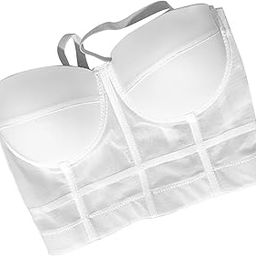 Spaghetti Strap Corset, Women Corset Top Adjusted Push Up Mesh for Sports (M 36/80B)-picture-2