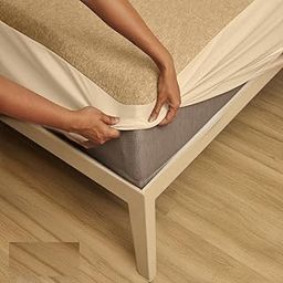 SKIVE India Cotton Feel Terry 78x72 inch Ultra Soft Waterproof Mattress Protector King Size | Breathable Hypoallergenic Mattresses Cover for King Size Bed (78x72 inch | 6.5x6 feet, Beige - Pack of 1)-image-98