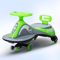 Baybee Pluto Baby Swing Cars for Kids | Twister Push Ride on Toy Kid Car with RGB Lights, Music & Back Rest | Ride on Baby Car | Magic Cars for Kids 3 to 8 Years Boys Girls (Green)-13