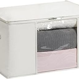 Foldable Canvas Clothing Storage Bags | Under Bed Organizer for Clothes, Blanket, Quilt, Comforter | Durable Fabric Storage Covers - Set 1-picture-24