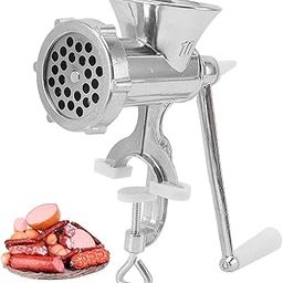 Manual Meat Grinder, Kitchen Grinding Machine, Multifunctional Meat Grinder Aluminum Alloy Manual Household Kitchenware Mixer for Sausage Filling, Meat Mincer,Chopper, Food Processor for Home Use-picture-15