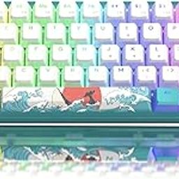 Womier 60% Percent Keyboard, WK61 Mechanical RGB Wired Gaming Keyboard，Hot-Swappable Keyboard Blue Sea Theme with PBT Keycaps for Windows PC Gamers - Red Switch-29