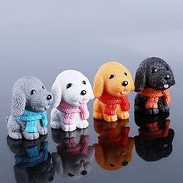 Ftoon Props Pack of 4 Miniature Dogs for Garden Decoration, Garden Animals, Bonsai Decoration,-image-23