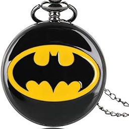Unisex Metal Batman Theme Analogue White Round Dial Antique Pocket Watch Keychain-image-25