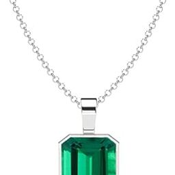 clara Pure 925 Sterling Silver Green Solitaire Men Pendant Necklace | With or Without Chain | Gift for Men & Boys |Platinum Plated, Swiss Zircon-picture-22