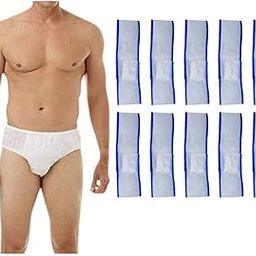 10 pcs Men's Cotton Disposable Brief Underwear for Spa, Herbal Treatments, Hospital Stay and Disposable Facial/Head band 10 pcs | Anti-slip | Strong Grip | Non Woven Fabric (Pack of 20)-1