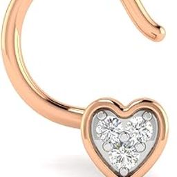 18KT Rose Gold and Diamond Nose Ring for Women-image-50