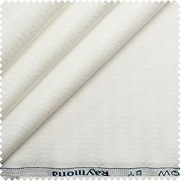 Raymond 100% Cotton Solid Shirt Fabric(1.6 Meters, All Weather Fabric, Unstitched, Self Design), White-image-12