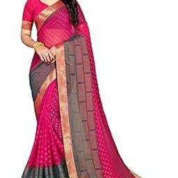 Floral Print Printed Chiffon Saree with Blouse Piece (IG-1024 CB_Free Size)-picture-9
