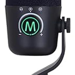 NovelGoal USB Microphone Studio IIntelligent Noise-canceling Condenser Microphone for PC Computer Live Recording Singing Mic (Black)-16