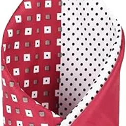 louis philippe Polyester Blend Men's Maroon Print Party Formal Pocket Square, Free Size-picture-4