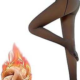 Women's Ultra-Soft Fleece Lined Leggings - High-Rise Thermal Tights, Fake Translucent, Stretchy Winter Pants, Versatile Thigh High - Cozy Warmth & Style-image-31