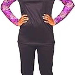 Swimming Non Padded Full Tshirt & Tights Suit for Women, Swimming Costume | Swim Suit | Swimwear| Swimming Dress Plain-image-87