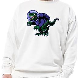 Cool Dinosaur Astronaut Sweatshirt, Unique Space Dino Sweatshirt, Quirky Unisex Sweatshirt, Fun Graphic Sweatshirt, Comfy Casual Top-image-10