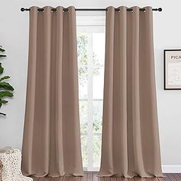 NICETOWN Bedroom Blackout Long Curtains and Drapes, Set of 2, 55 by 120 Inch, Cappuccino, Window Treatment Thermal Insulated Solid Grommet Blackout Draperies for Bedroom-image-37